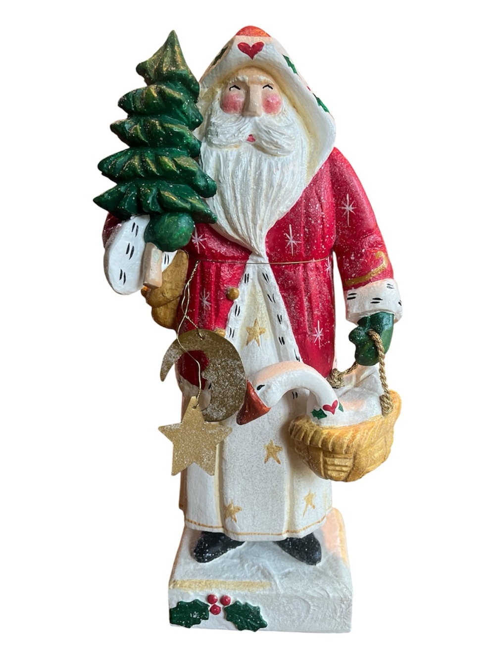 House of Hatten Handcrafted Santa with Porch 🪿 Rare Find 2002